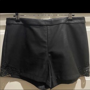 Guess Black Faux Leather Shorts Size 6